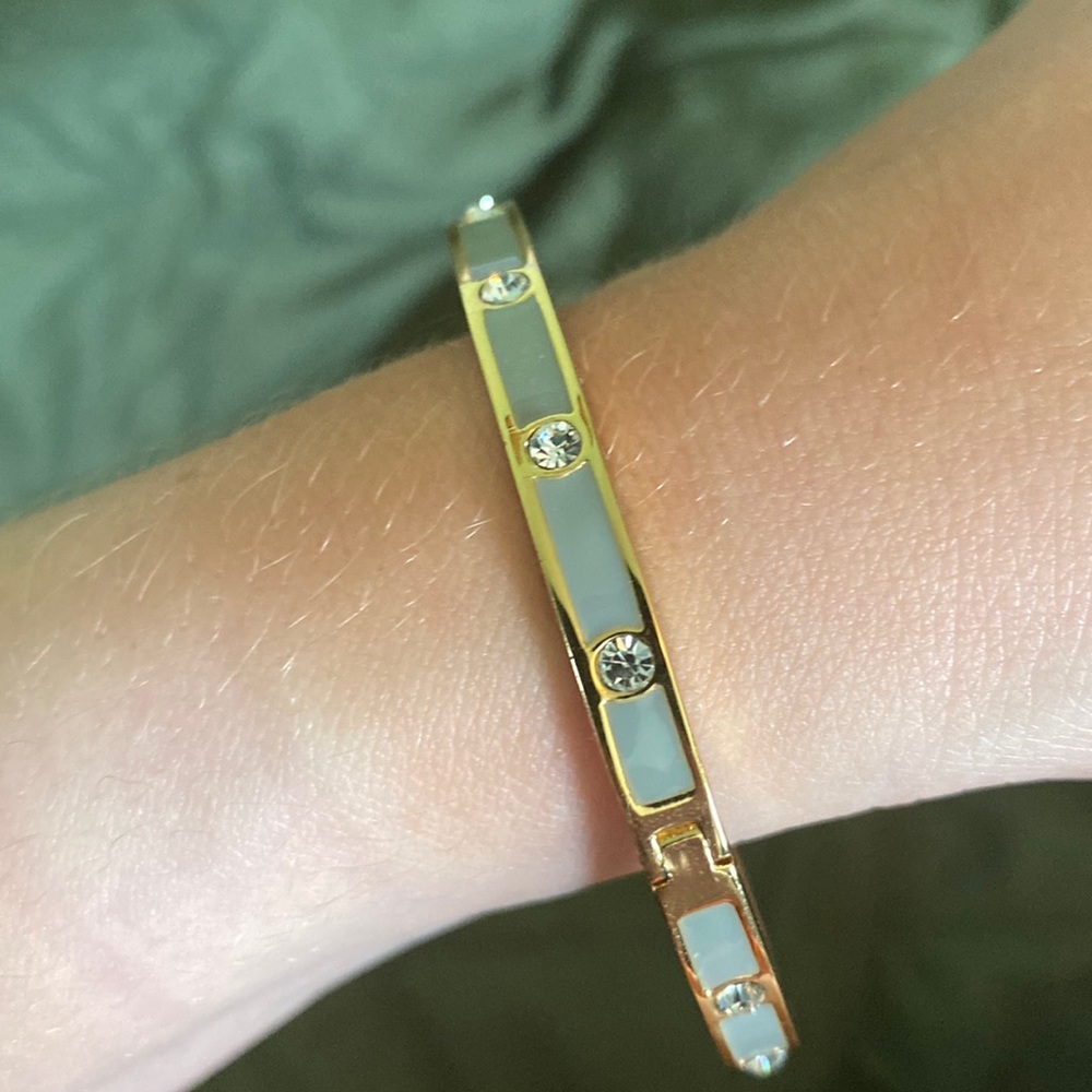 Kate Spade gray and gold bangle